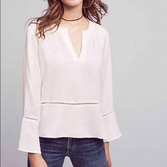 Anthropologie Tops - Anthropologie Sz M Cloth & Stone Ladder Lace Top